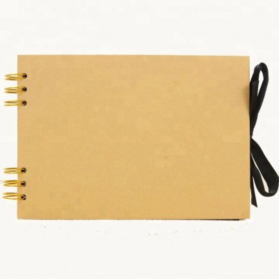 kraft paper photo album gold sprial photo book DIY scrapbook wedding baby album